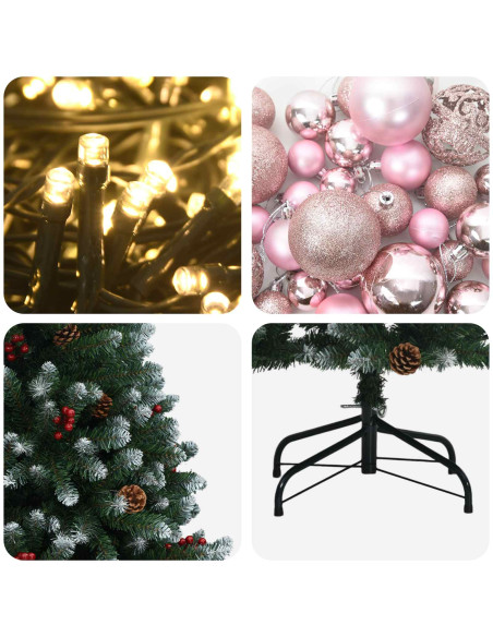Albero di Natale artificiale verde con palline 300 cm 600 LED