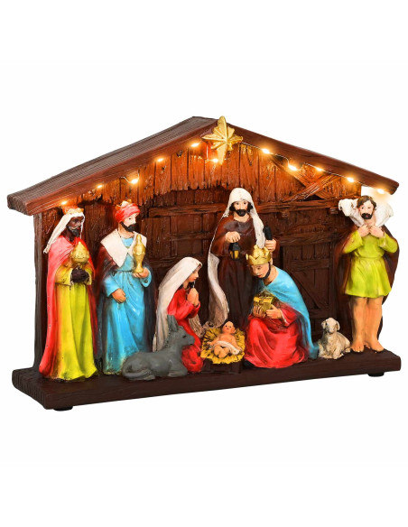 Presepio di Natale SALO 31 x 7,5 x 21,5 cm Resina Multicolore