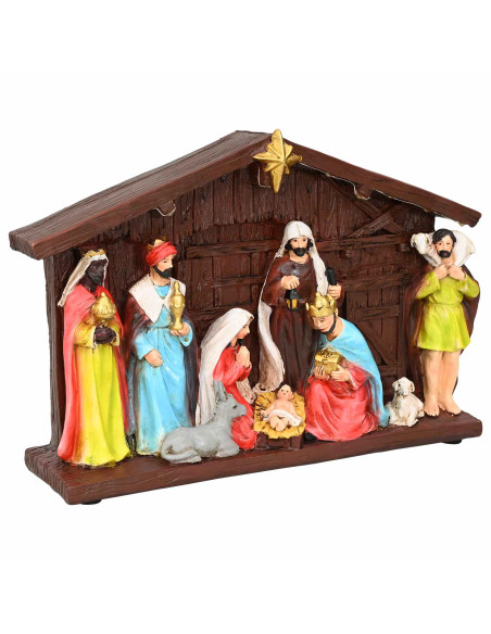 Presepio di Natale SALO 31 x 7,5 x 21,5 cm Resina Multicolore