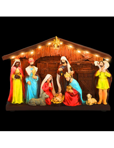 Presepio di Natale SALO 31 x 7,5 x 21,5 cm Resina Multicolore