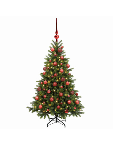 Albero di Natale artificiale con palline 120 cm 150 LED