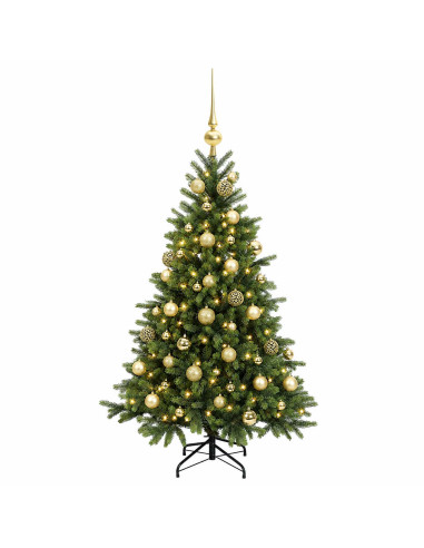 Albero di Natale artificiale con palline 120 cm 150 LED