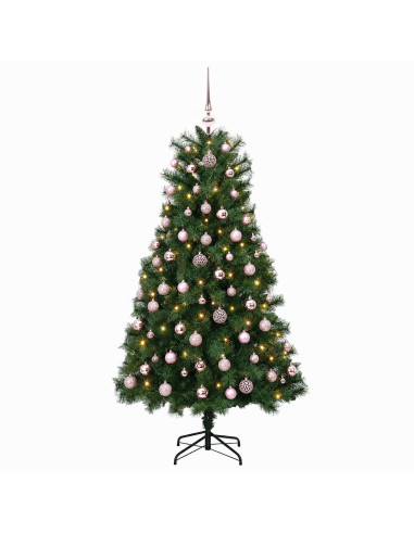 Albero di Natale artificiale con rami snodati e palline 150 cm