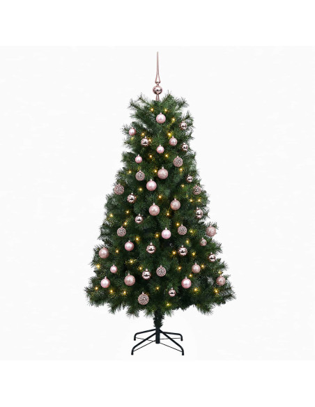 Albero di Natale artificiale con rami snodati e palline 210 cm