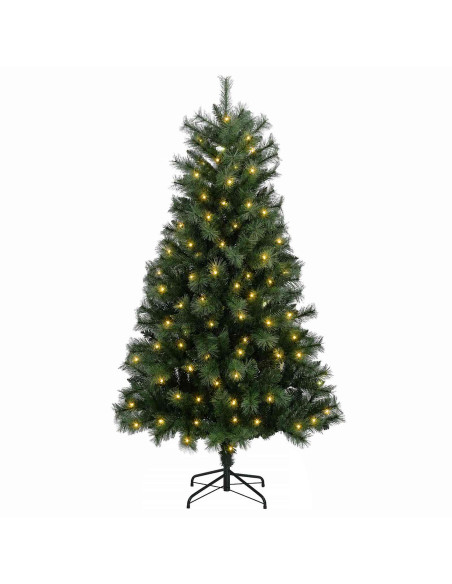 Albero di Natale Artificiale con Rami Pieghevoli 180 cm 300 LED