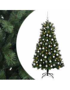Albero di Natale artificiale con rami snodati e palline 150 cm 2
