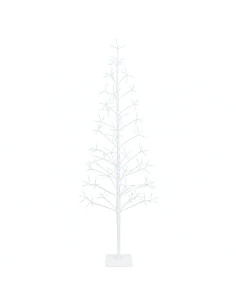 Albero di Natale con luci LED Bianco 18 x 18 x 150 cm Acciaio 2