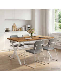 Tavolo da pranzo con bordo vivo 160 x 70 x 75 cm