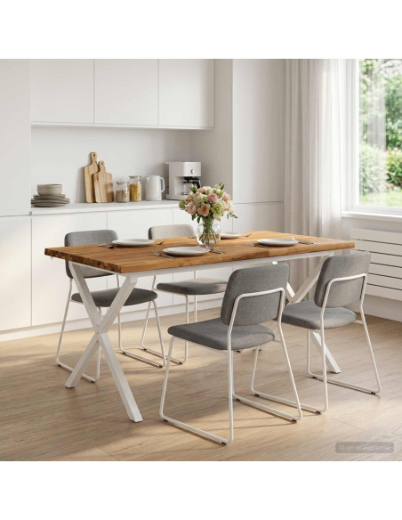 Tavolo da pranzo con bordo vivo 160 x 70 x 75 cm