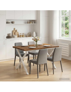 Tavolo da pranzo con bordo vivo 120 x 70 x 75 cm