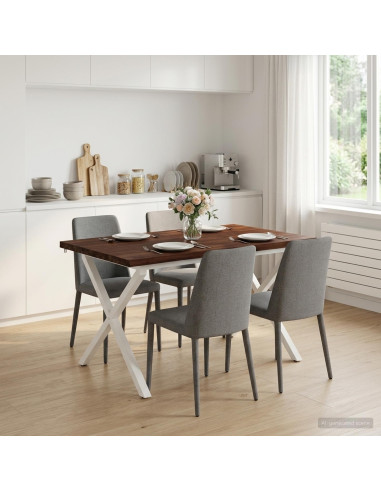 Tavolo da pranzo con bordo vivo 90 x 55 x 75 cm