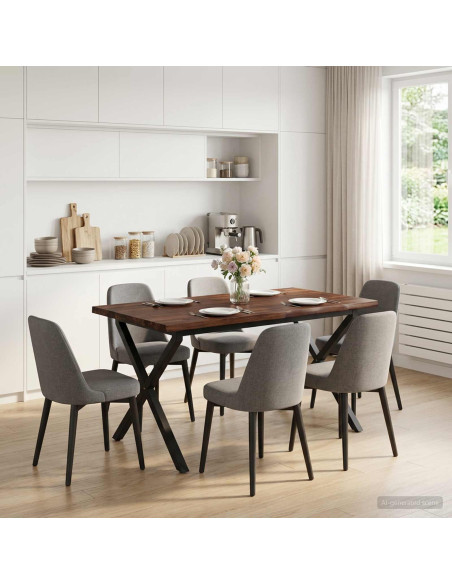 Tavolo da pranzo con bordo vivo 140 x 90 x 75 cm