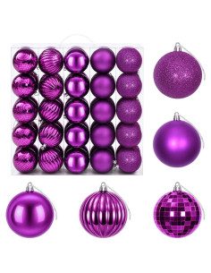 Set di Palline di Natale 50 pz Lillà 8 cm Polistirolo