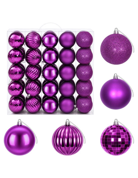 Set di Palline di Natale 50 pz Lillà 8 cm Polistirolo
