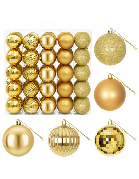 Set di Palline di Natale 50 pz Oro 8 cm Polistirolo