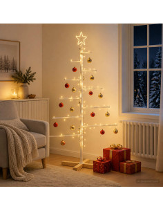 Albero di Natale in metallo con supporto KUOPIO 125 cm Acciaio