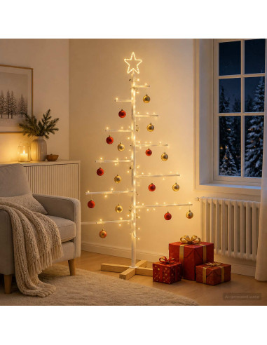 Albero di Natale in metallo con supporto KUOPIO 125 cm Acciaio