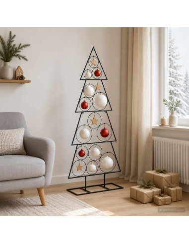 Albero di Natale in metallo con supporto KUOPIO 125 cm Acciaio