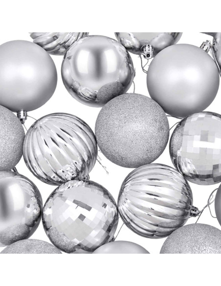 Set di Palline di Natale 50 pz Argento 8 cm Polistirolo