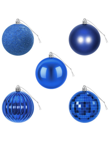 Set di Palline di Natale 50 pz Blu 8 cm Polistirolo