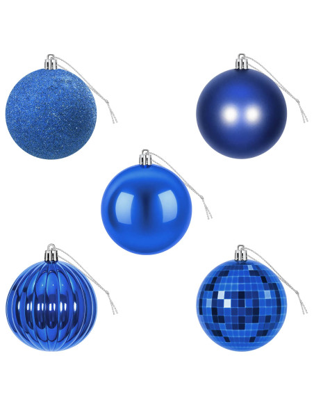 Set di Palline di Natale 50 pz Blu 8 cm Polistirolo