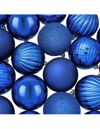 Set di Palline di Natale 50 pz Blu 8 cm Polistirolo