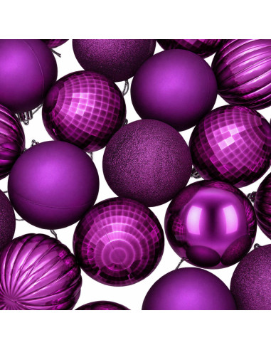 Set di Palline di Natale 50 pz Lillà 8 cm Polistirolo
