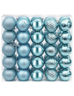 Set di Palline di Natale 50 pz Turchese 8 cm Polistirolo 2