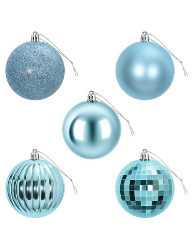 Set di Palline di Natale 50 pz Turchese 8 cm Polistirolo