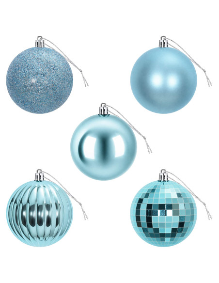 Set di Palline di Natale 50 pz Turchese 8 cm Polistirolo