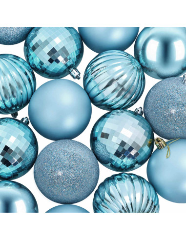 Set di Palline di Natale 50 pz Turchese 8 cm Polistirolo