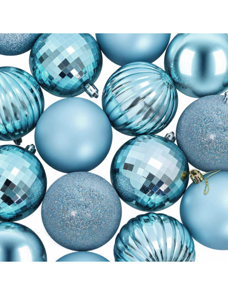 Set di Palline di Natale 50 pz Turchese 8 cm Polistirolo