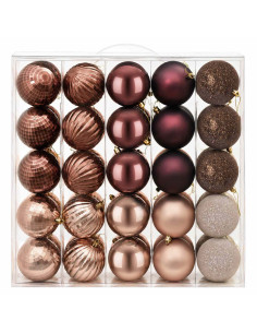 Set di Palline di Natale 50 pz Champagne e marrone 8 cm 2