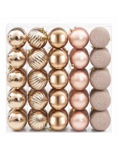 Set di Palline di Natale 50 pz Oro rosa 8 cm Polistirolo 2