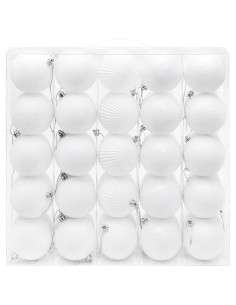 Set di Palline di Natale 50 pz Bianco 8 cm Polistirolo 2