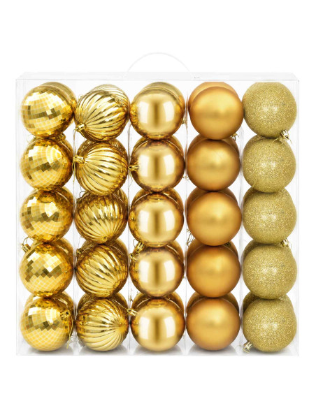 Set di Palline di Natale 50 pz Oro 8 cm Polistirolo