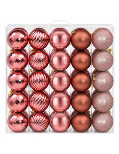 Set di Palline di Natale 50 pz Rosa e rosé 8 cm Polistirolo 2