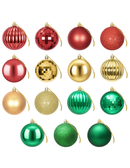 Set di Palline di Natale 50 pz Rosso, oro e verde 8 cm