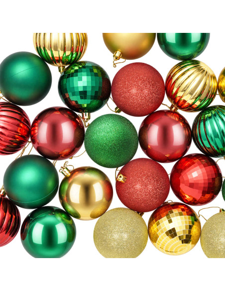 Set di Palline di Natale 50 pz Rosso, oro e verde 8 cm
