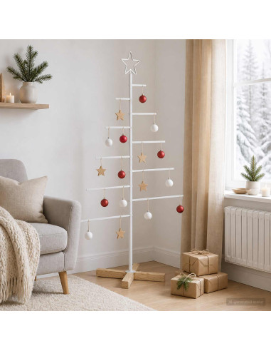 Albero di Natale in metallo con supporto KUOPIO 125 cm Acciaio