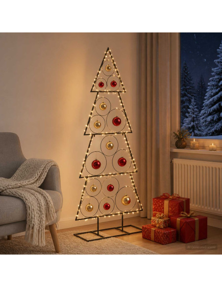Albero di Natale in metallo con supporto KUOPIO 125 cm Acciaio
