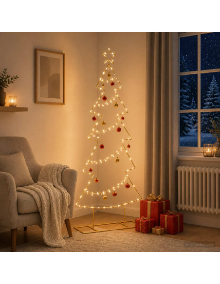 Albero di Natale in metallo con supporto KUOPIO 150 cm Acciaio