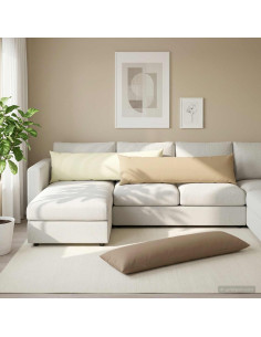 Cuscino 2 pz HEERLEN Beige 40 x 145 cm Poliestere