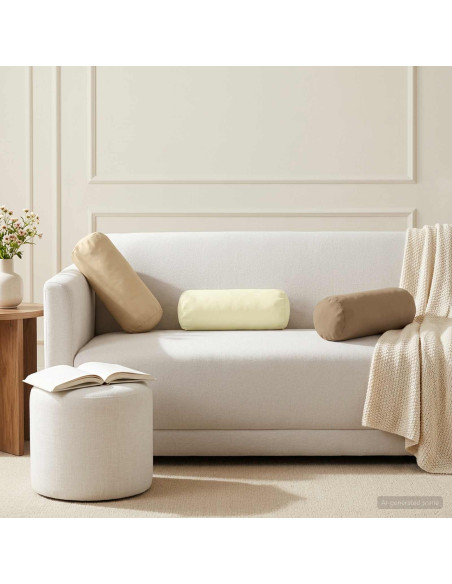 Cuscino 2 pz HEERLEN Beige Ø 15 x 40 cm Poliestere