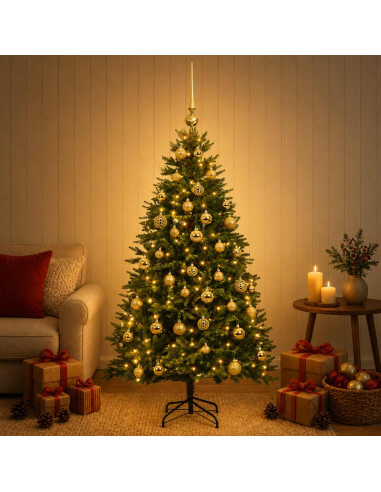 Albero di Natale Artificiale con Palline 120 cm 150 LED