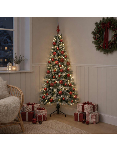 Albero di Natale artificiale con palline 150 cm 150 LED