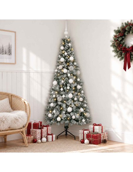 Albero di Natale artificiale con palline 150 cm 150 LED