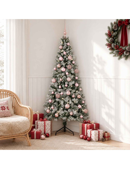 Albero di Natale artificiale con palline 120 cm 150 LED