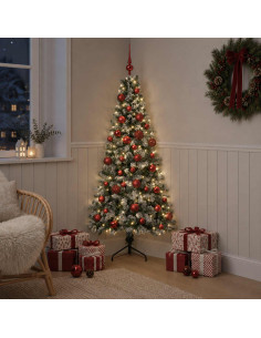 Albero di Natale artificiale con palline 120 cm 150 LED