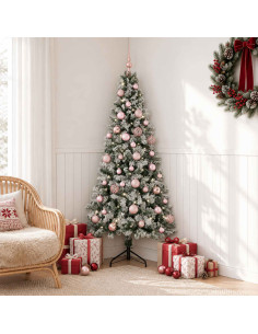 Albero di Natale artificiale con palline 150 cm 150 LED
